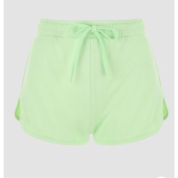 70s inspired drawstring sporty pull on short shorts Pastel Lime Green XS cider - Picture 7 of 7